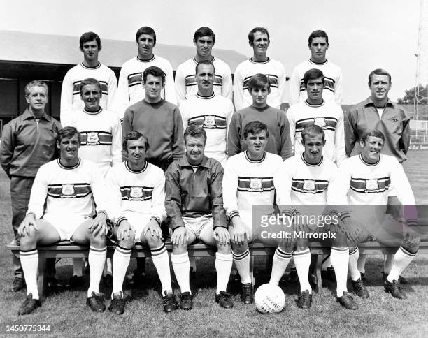 Plymouth Argyle FC team photograph ahead of the new season. July 1968.