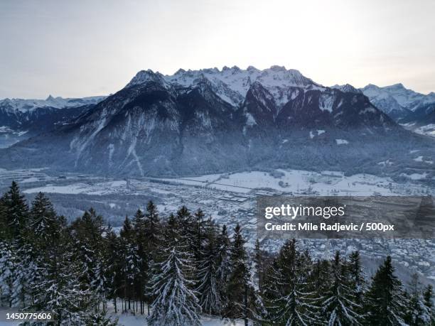 scenic view of snowcapped mountains against sky,obere furkla,bludenz,austria - vorarlberg imagens e fotografias de stock