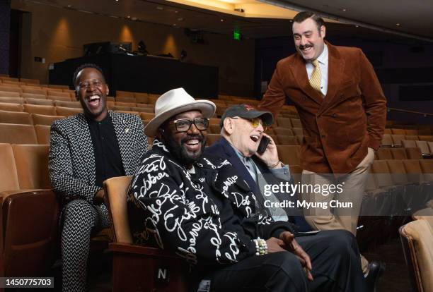 Actor Marcus Paul James, Otis Williams of The Temptations, longtime manager Shelly Berger and actor Reed Campbell are photographed for Los Angeles...
