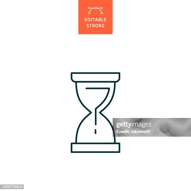 bildbanksillustrationer, clip art samt tecknat material och ikoner med sand watch line icon with editable stroke. the icon is suitable for web design, mobile apps, ui, ux, and gui design. - timglas