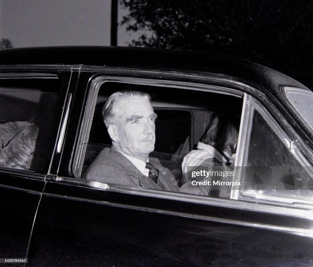 Former British Prime Minister Anthony Eden arrives at Morval House