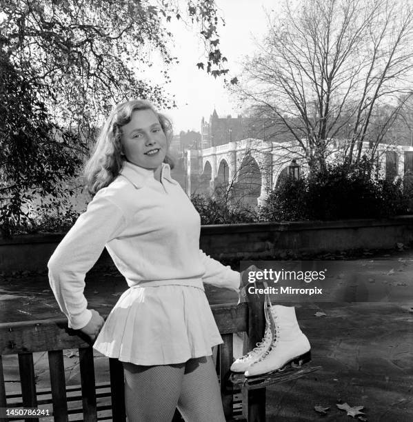 Nelly Maas seen here with here Ice skates at Richmond Hall, December 1953.