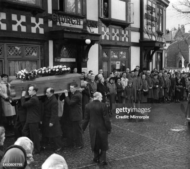 Fans paid their last tribute to Roger Byrne, Manchester United international captain who lost his life in the tragic air disaster at Munich, at a...