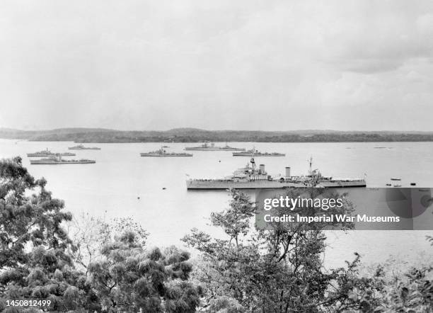 Gambia, in the foreground, with ships of the Pakistan Navy, the Royal Ceylon Navy and the Indian Navy at Trincomalee for Commonwealth naval...