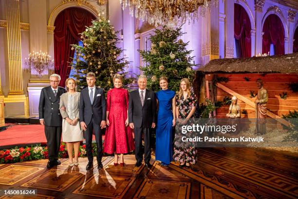 Prince Laurent of Belgium, Princess Claire of Belgium, Prince Emmanuel of Belgium, Queen Mathilde of Belgium, King Philippe of Belgium, Princess...