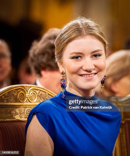 Princess Elisabeth of Belgium attends the Christmas concert at the Royal Palace on December 20, 2022 in Brussels, Belgium.