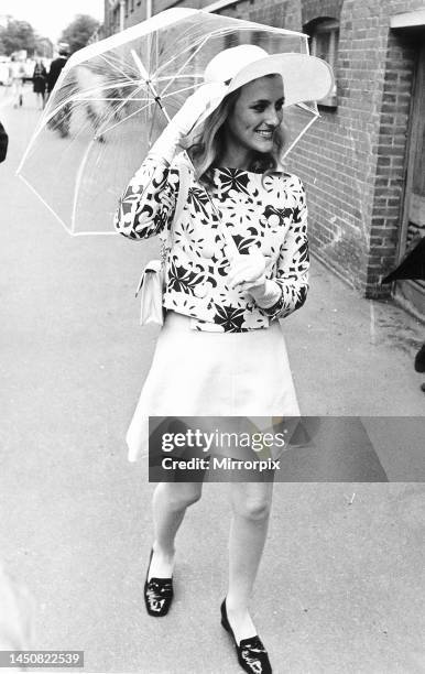 Maureen Gogh in floppy hat at Royal Ascot in June 1969.