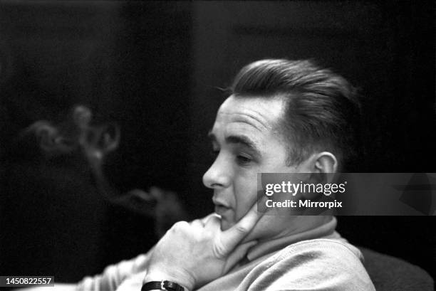 Derby manager Brian Clough ponders the league cup draw the morning after his team's success at the baseball ground against Crystal Palace. 30th...