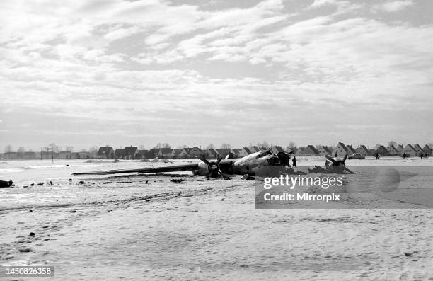 Elizabethan Airliner which crashed at Munich Airport with Manchester United team onboard. February 1958.