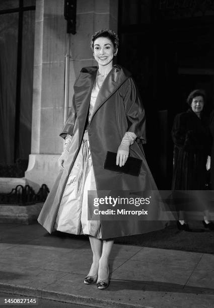 Ballerina Margot Fonteyn in the Dior gown she wore for her wedding 1955.