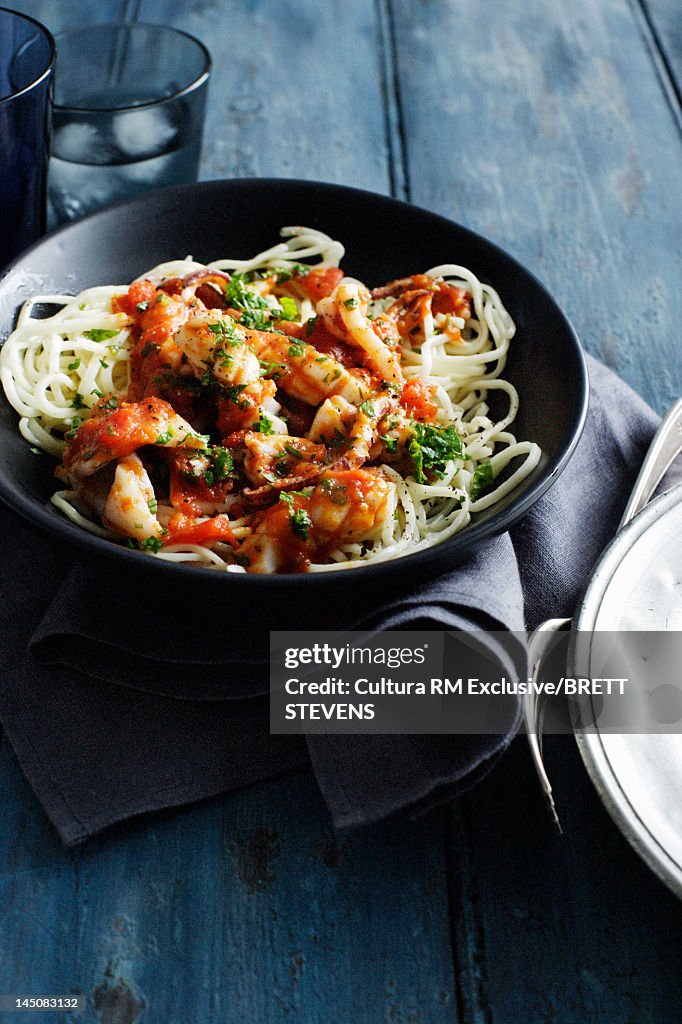 Bowl of chicken and pasta