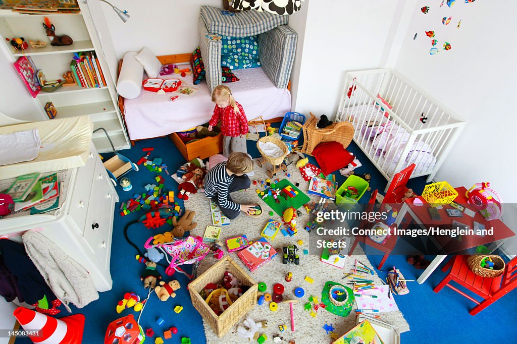 Children playing in messy nursery