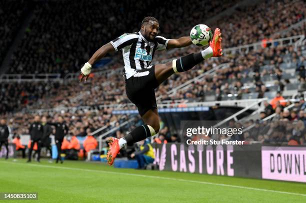 Newcastle player Allan Saint-Maximin in action during the Carabao Cup Fourth Round match between Newcastle United and AFC Bournemouth at St James'...
