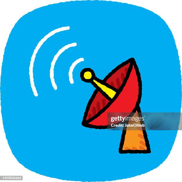 satellite doodle 7 - radar stock illustrations