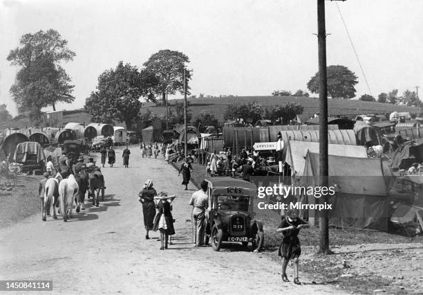 Gypsy encampment at Appleby in June 1934.