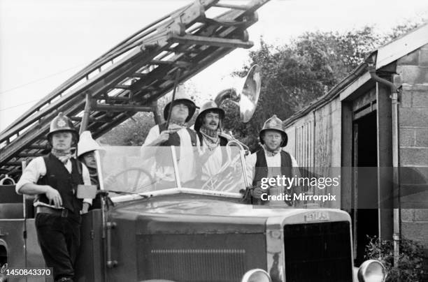 Adge Cutler and the Wurzels', on the engine at Cleevedon, down in Zummerest, with driver Roy Cutler and Adge Cutler holding his Wurzel stick, next to...