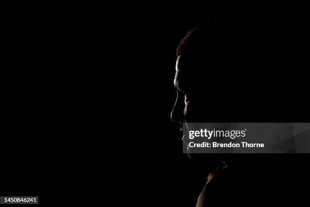 Cody Walker of the Rabbitohs speaks to the media during a South Sydney Rabbitohs NRL media opportunity at The Venue on December 21, 2022 in Sydney,...