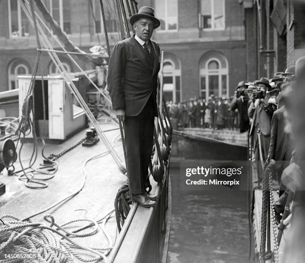 Sir Ernest Shackleton On his expedition ship The Quest. September 1921.