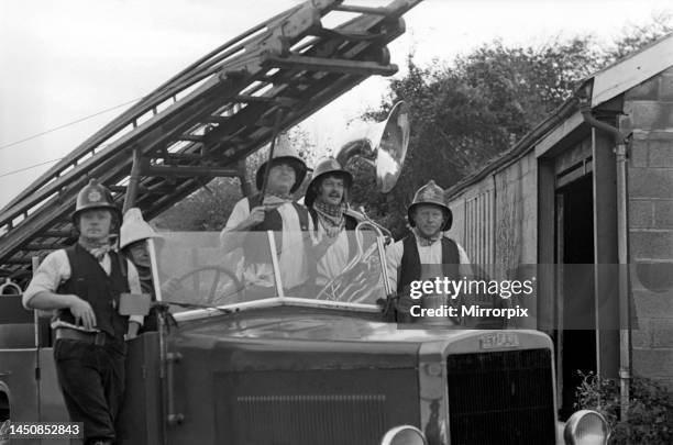 Adge Cutler and the Wurzels', on the engine at Cleevedon, down in Zummerest, with driver Roy Cutler and Adge Cutler holding his wurzel stick, next to...