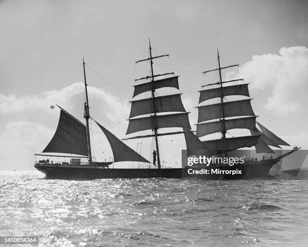 The windjammer Penang seen here sailing in the English Channelcirca 1935.