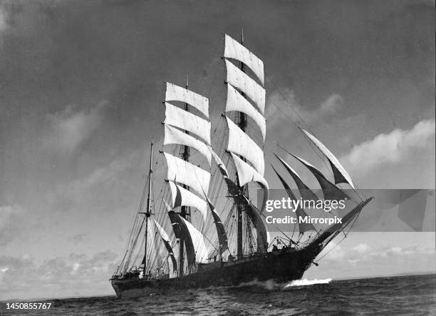 The windjammer Penang seen here sailing in the English Channelcirca 1935.