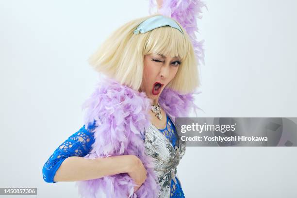 portrait of senior dancer - kitsch stock-fotos und bilder