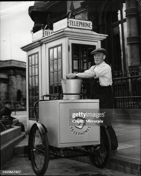 New tricycle - Mr George King, of Clarendon Street, Hull, has a full time job in the city centre cleaning the Corporation Telephone Department...