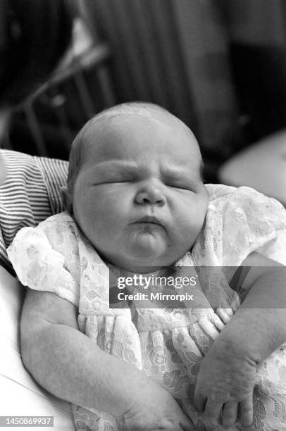 Baby girl yawns in the children's hospital in Myrtle street, Liverpool. November 1969.