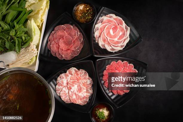 shabu - sukiyaki stock-fotos und bilder