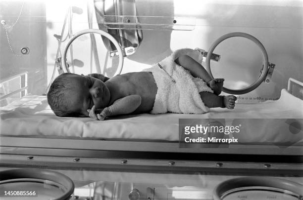 Baby seen here at the premature baby unit at the Caerphilly & District Miners Hospital in Cardiff. 20th November 1969.
