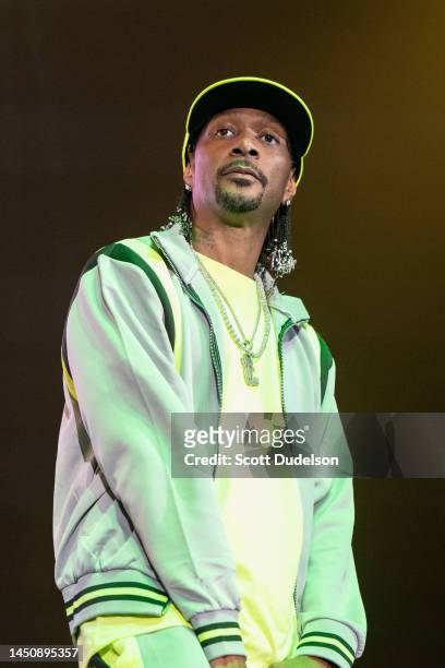 Rapper Krayzie Bone of Bone Thugs-N-Harmony performs onstage during the High Hopes Concert Series produced by Bobby Dee Presents at Toyota Arena on...