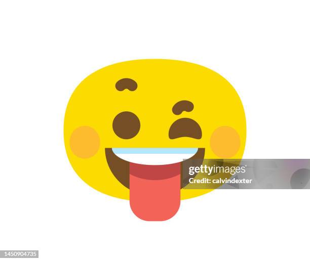 emoticon chubby design - wink stock illustrations