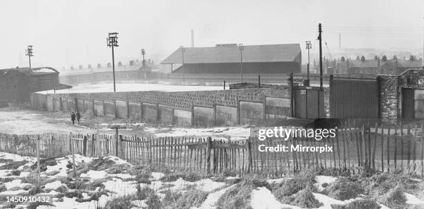 Accrington Stanley football ground following the collapse of the club. March 1962.