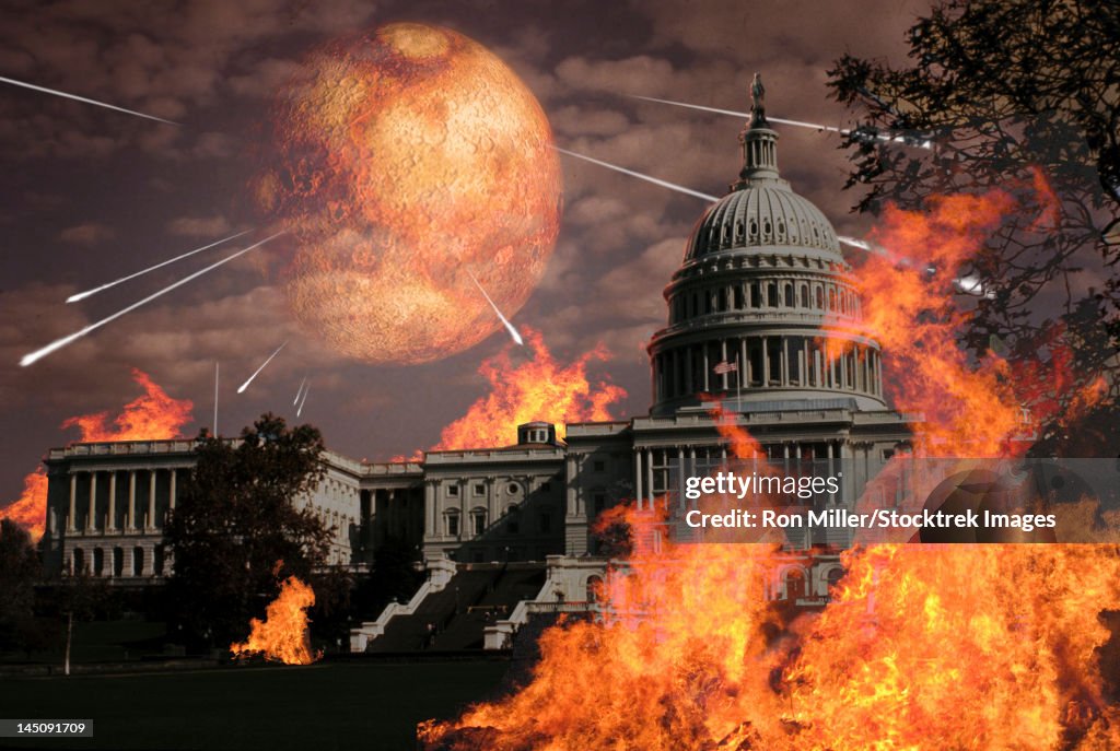 Close approach of Nibiru, Planet X, over the U.S. Capitol building.