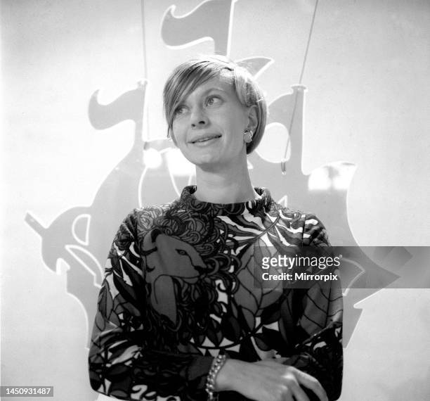 Biddy Baxter, editor of BBC's Blue Peter Children's TV Programme January 1968. Blue Peter ship in background.