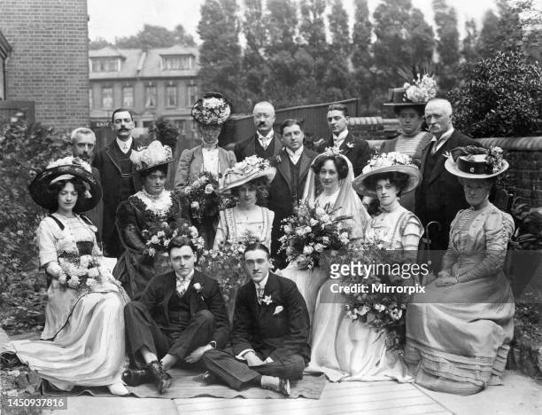 An Edwardian family wedding, circa 1902.