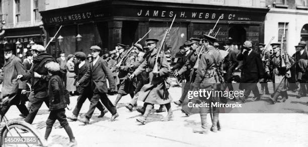 Rebel prisoners being marched out of Dublin by British Soldiers May 1916 The Easter Rebellion, was an armed uprising of Irish nationalists against...