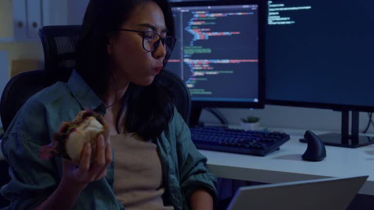 Eating In The Computer Lab 20 Woman Eating Burger Dark Stock Videos, Footage, & 4K Video Clips ...