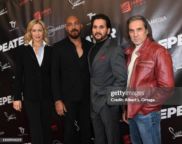 Kristanna Loken, R. Ellis Frazier, Paul Sidhu and Gary Daniels attend a Special Screening Of "Repeater" held at Cinelounge Sunset on December 14,...
