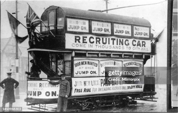 And this was one way of telling people about it. This tram was decorated to aid recruiting in World War I – and those who decided to join up could...