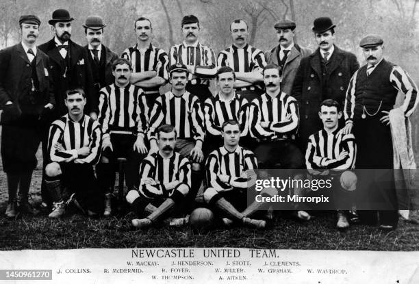 Newcastle United Football Club Team group photograph from the 1894-1895 season 1 August 1894 circa Back row - W Mackay, J Henderson, J Scott, J...