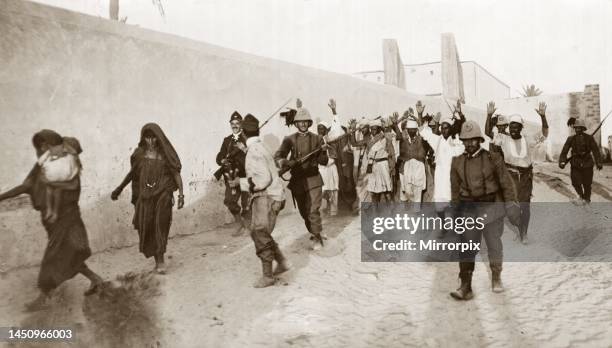 Italo-Turkish War. Arab prisoners escorted by Italian soldiers during the annexation of Tripoli, LibyaItaly declared war on the Ottoman forces...