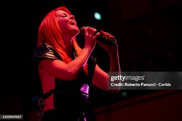 Italian Singer Noemi Performs at Auditorium Parco Della Musica on December 19, 2022 in Rome, Italy.