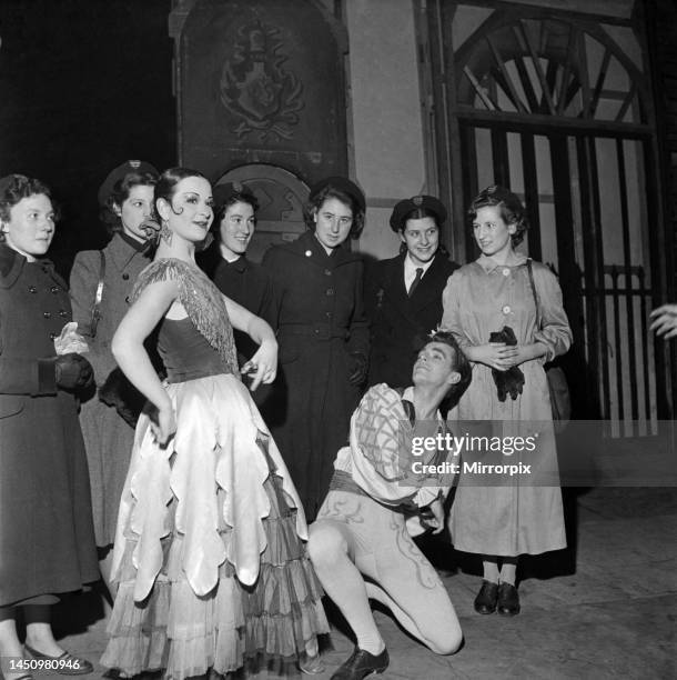 School children attend ballet matinee at Sadlers Wells. Svetlana Beriosova as the sugar plum fairy from the Nutcracker Suite. January 1951.