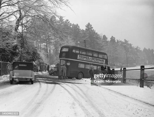 Bus crash at Westerham Road in Kent.