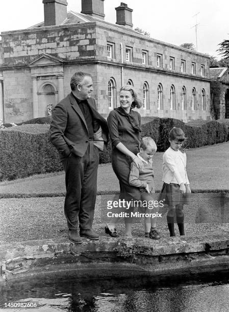 Prince Rainier with Princess Grace and their children Prince Albert and Princess Caroline on holiday in Ireland. 29th August 1963.