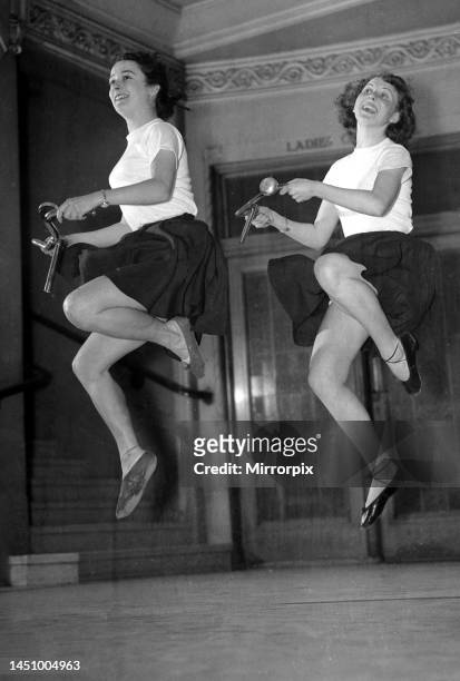 Dancers Maureen Carter and Jose Hull rehearsing their routine. November 1951.