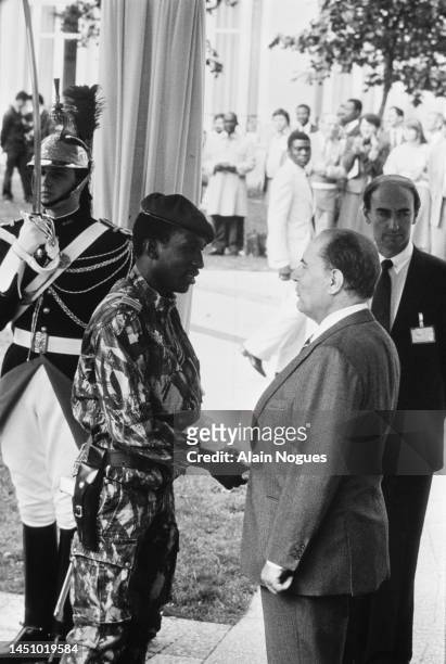 French president Francois Mitterrand and Thomas Sankara, president of Burkina Faso, at France-Africa summit in Vittel, October 3, 1983.