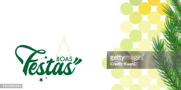 boas festas. frohe festtage in portugiesisch. vektor handgeschriebene schriftkarte. vektor-stock-illustration - boas festas stock-grafiken, -clipart, -cartoons und -symbole