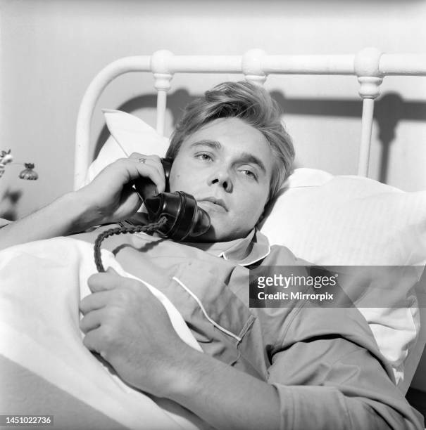 Singer Billy Fury in bed at a Cambridge Nursing Home, following his collapse in a taxi in Cambridge city centre. Fury was diagnosed with suffering...
